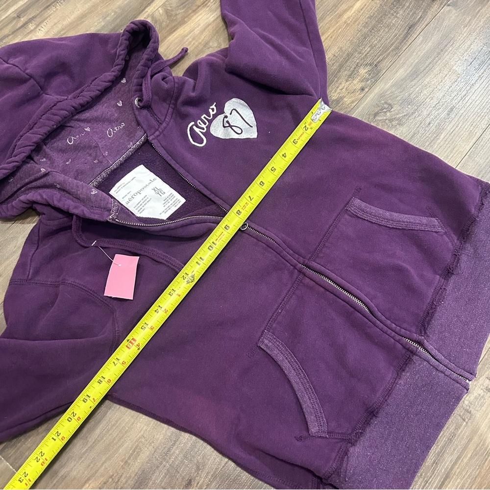 Aeropostale Purple Zip-Up Hoodie - Picture 5 of 6